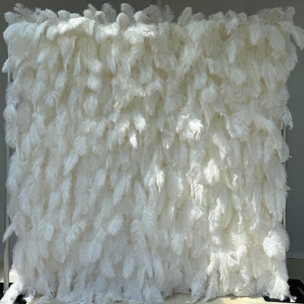 3D Flower Wall - Feather White Floral Wall Backdrop