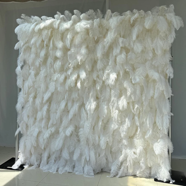 3D Flower Wall - Feather White Floral Wall Backdrop