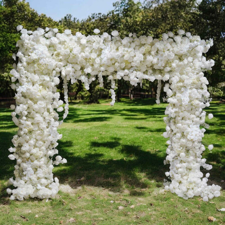 Wedding Arch 5D White Rose Wedding Archs Floral Set Fabric Backdrop Floral Wall Proposal Wedding Party Decor