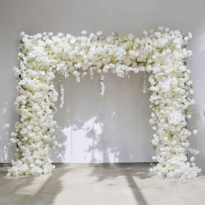 Wedding Arch 5D White Rose Wedding Archs Floral Set Fabric Backdrop Floral Wall Proposal Wedding Party Decor