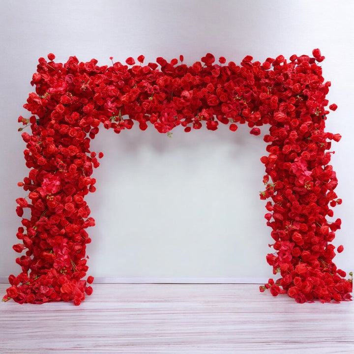 SALE Floral Wedding Arch 5D Red Rose Wedding Archs Floral Set Fabric Backdrop Floral Wall Proposal Wedding Party Decor