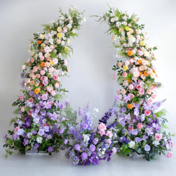 Elegant Multi-Color Floral Arch Backdrop for Weddings and Events