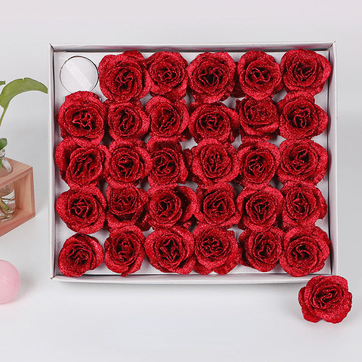 30PCS Glittering Artificial Rose Flower Head for DIY Decoration 2.3in is a perfect addition to your floral supply collection.