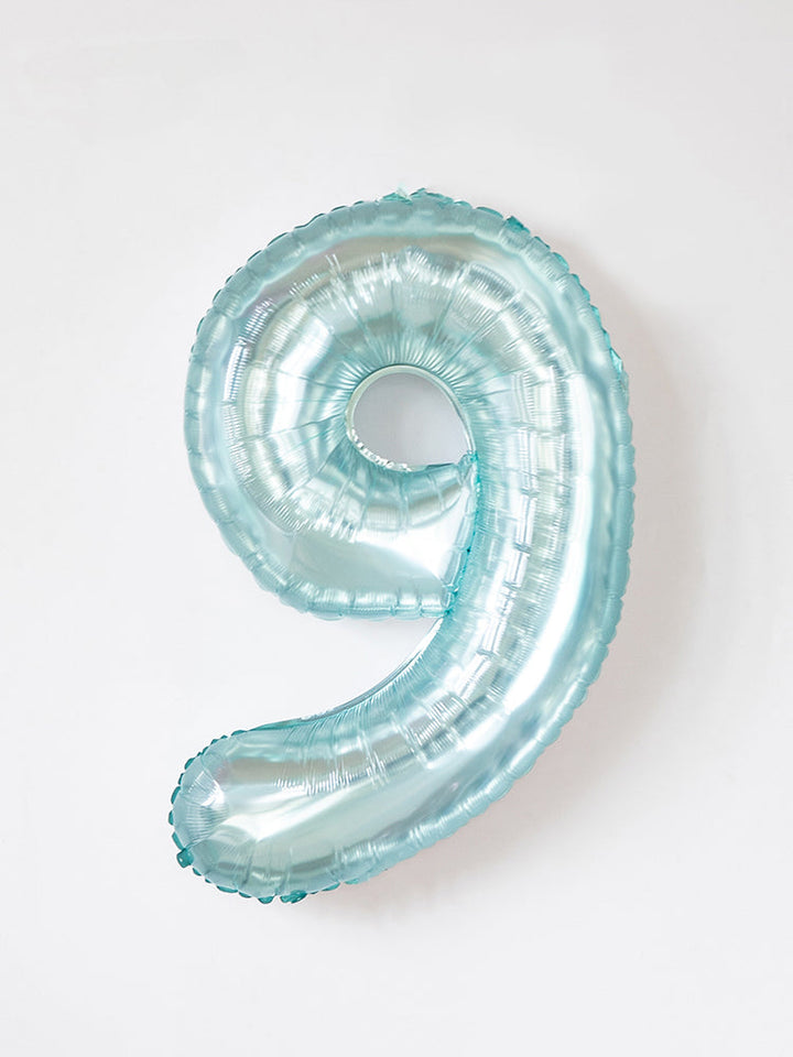 40 Inch Light Blue Crystal Number Balloon