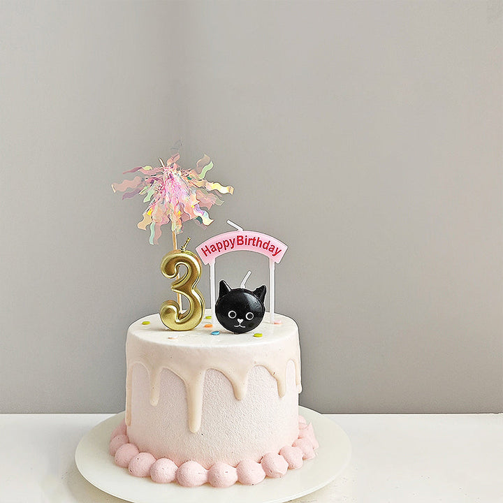 5pcs Cute Black Cat Birthday Candles