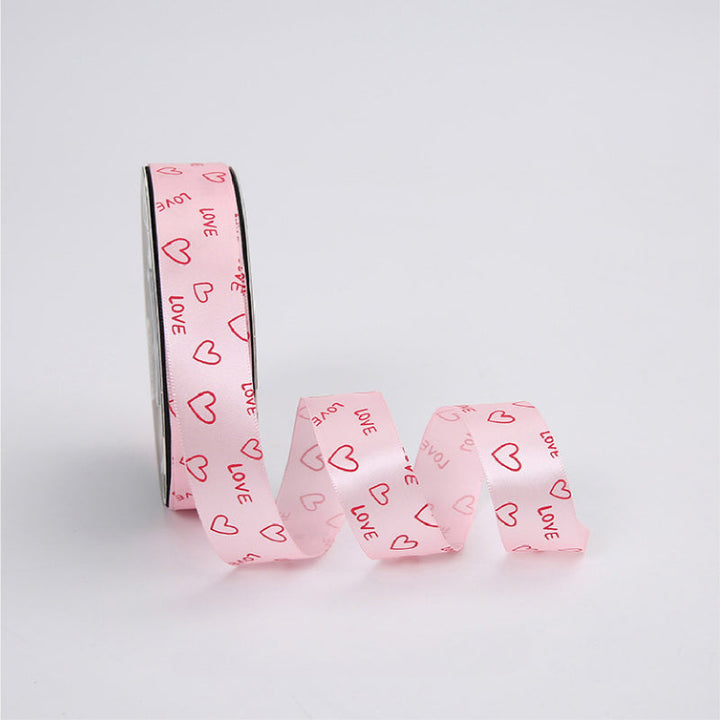 LOVE Heart Satin Ribbon(25mmx20Yd) is a delightful addition to your valentine's day bouquets collection.