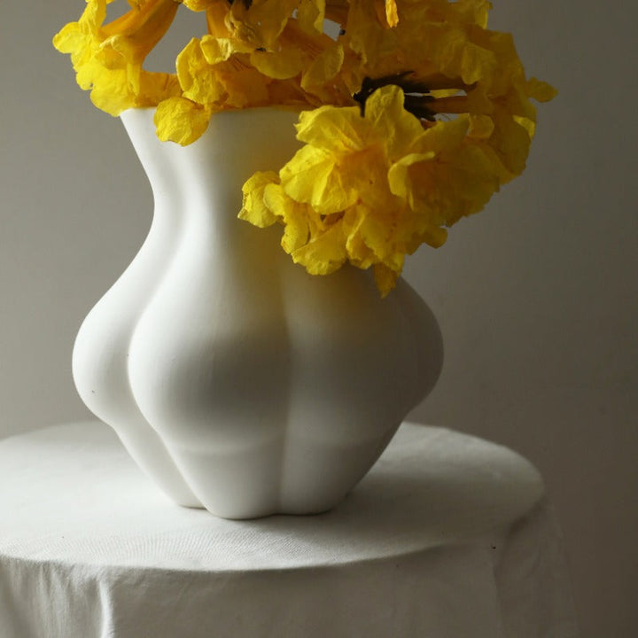 Female Body Art Modern White Vase