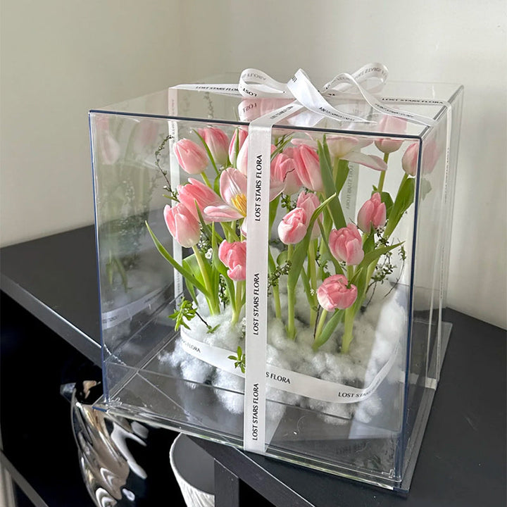 Square Transparent Acrylic Floral Arrangement Box