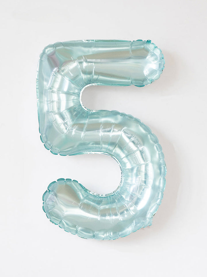 40 Inch Light Blue Crystal Number Balloon