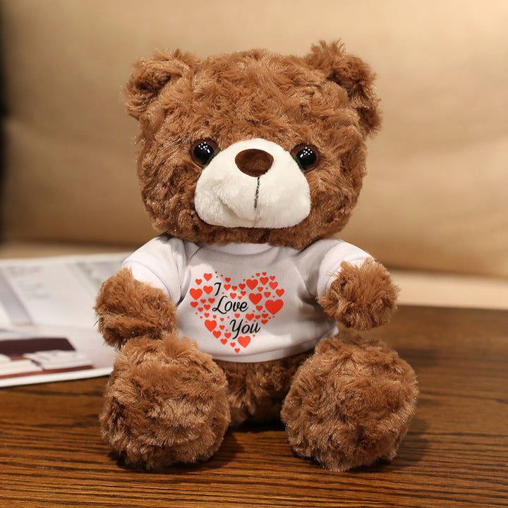 Teddy Bear with I LOVE YOU T Shirt 25cm is a delightful addition to your valentine flower collection.