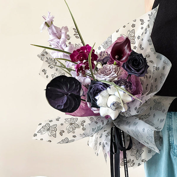 Frosted Butterfly Cellophane Bouquet Paper Pack 20 (58x58cm)