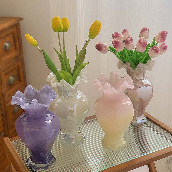 Vintage Ruffled Edged Fenton Art Glass Vase