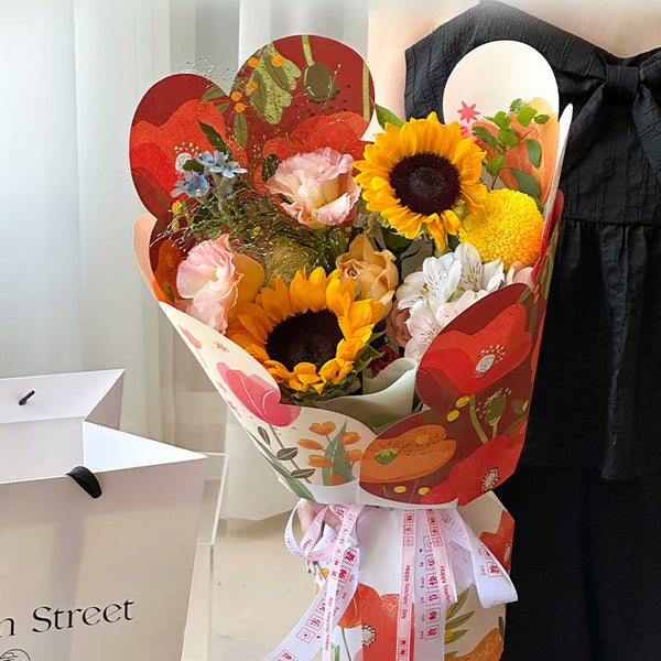 Beautiful Flower Shaped Bouquet Wrap Paper Pack 20 (26x50cm)