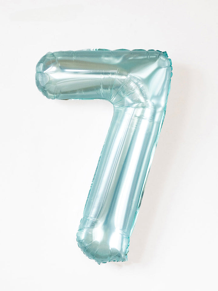 40 Inch Light Blue Crystal Number Balloon