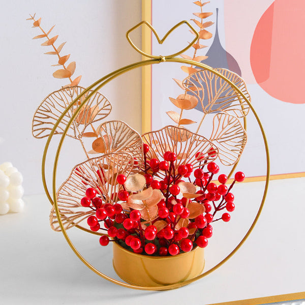 Round Iron Flower Arrangement Basket