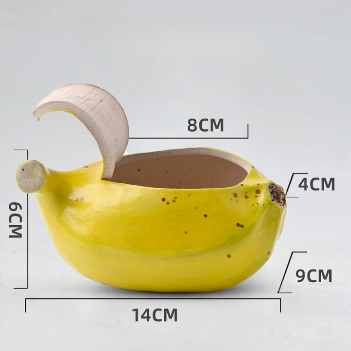 Cute Banana Mini Ceramic Plant Pot