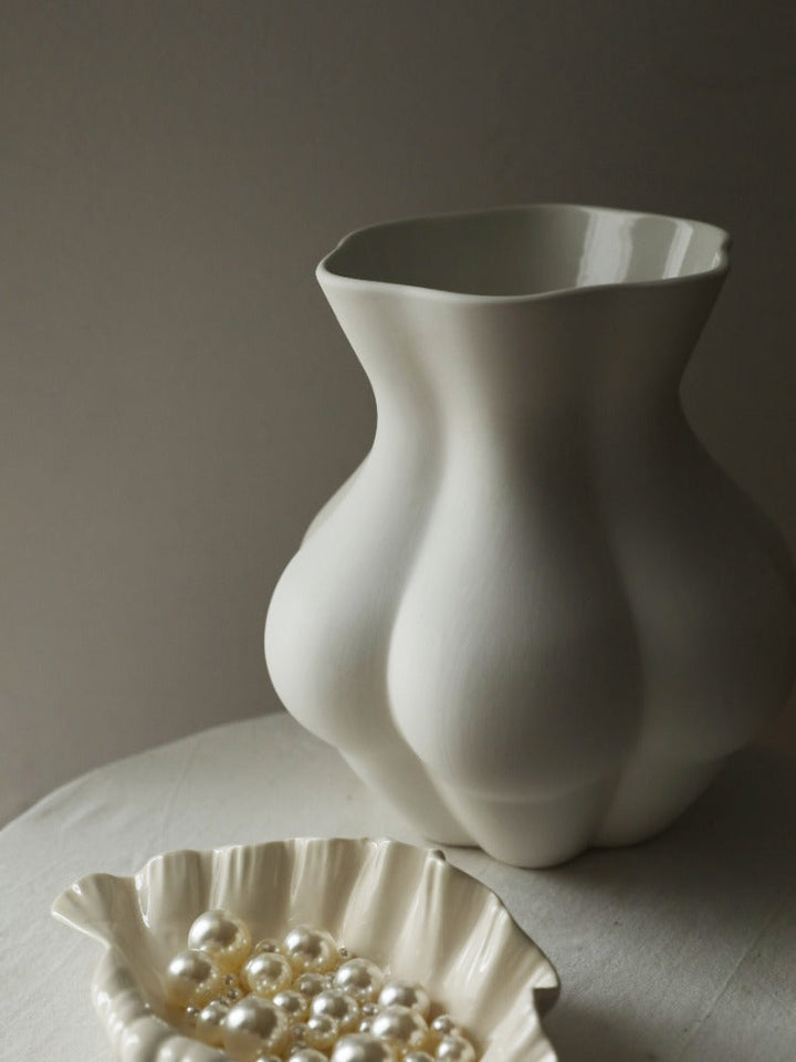 Female Body Art Modern White Vase