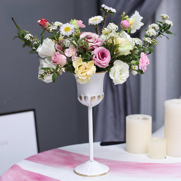 4 Pcs Vintage Iron Decor Trumpet Vase Set