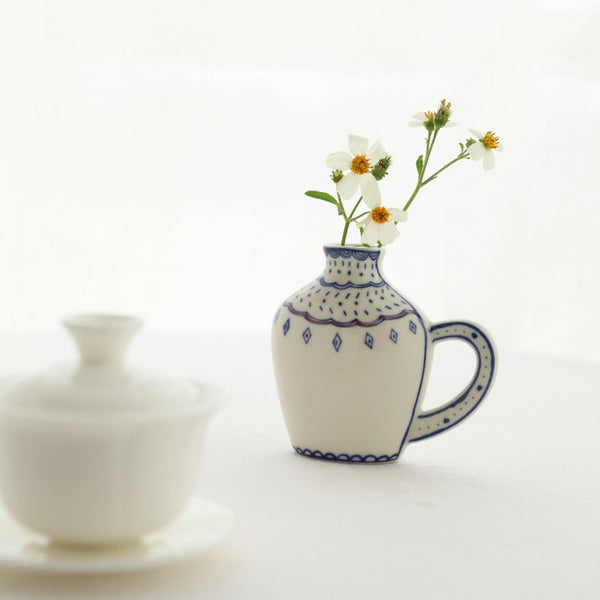 Teapot Shaped Vintage Flat Flower Vase