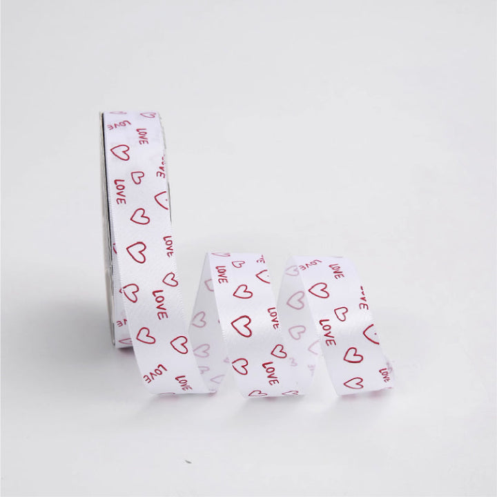 LOVE Heart Satin Ribbon(25mmx20Yd) is a delightful addition to your valentine flowers collection.