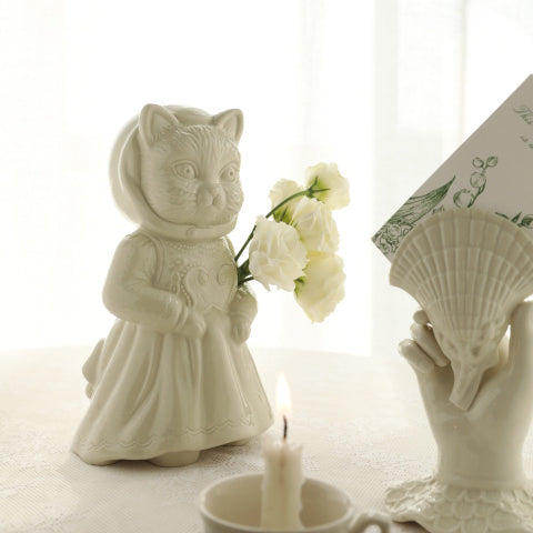 Cat Lady Cute Ceramic Flower Vase