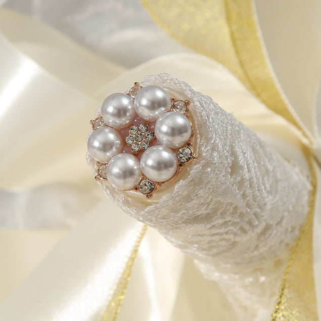 Luxury Artificial Pearl Beaded Wedding Bouquet