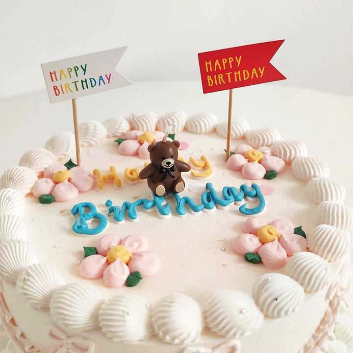 Teddy Bear Birthday Candle Cake Topper