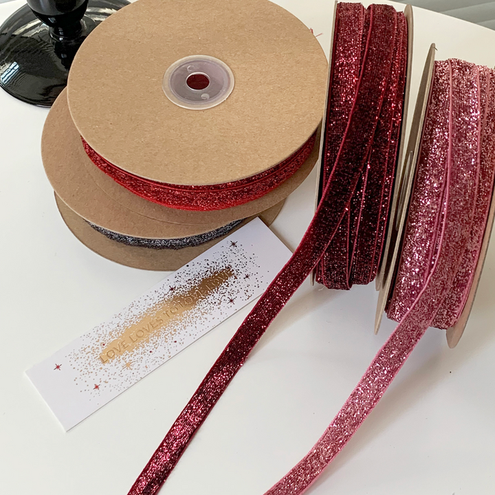 Glitter Sequins Velvet Ribbon (10mmx20m)