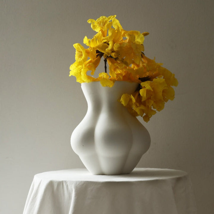 Female Body Art Modern White Vase