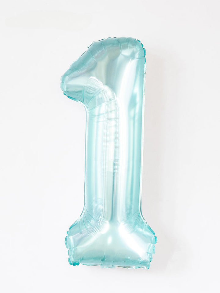 40 Inch Light Blue Crystal Number Balloon