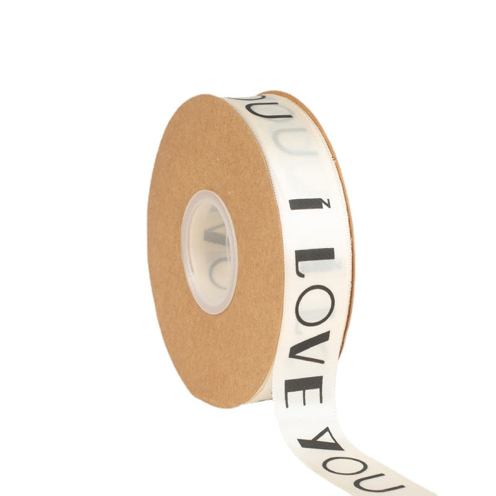 I LOVE YOU Polyester Satin Ribbon (25mmx50Yd) is a delightful addition to your valentine's day bouquets collection.