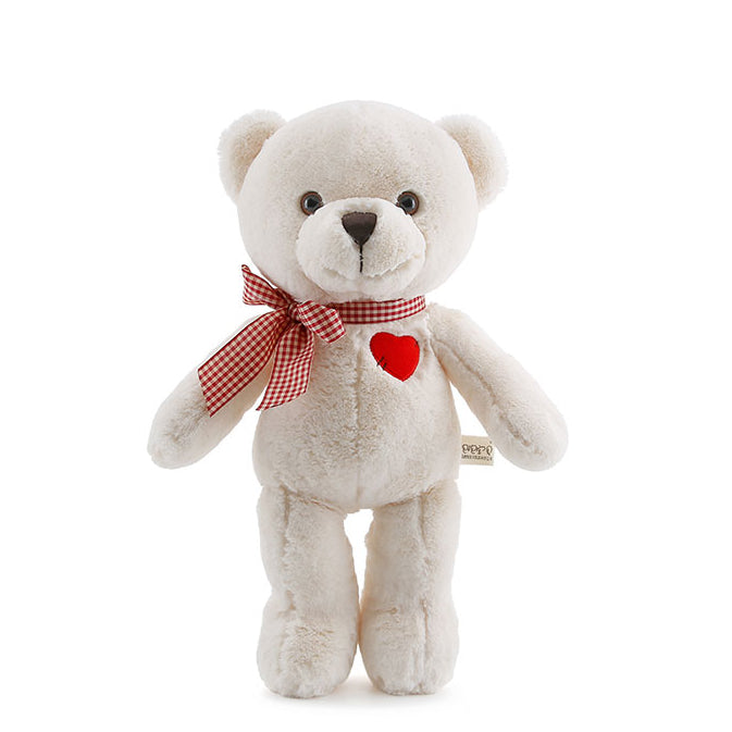 Plush Teddy Bear with Plaid Bow 35cm is a delightful addition to your valentine flower collection.