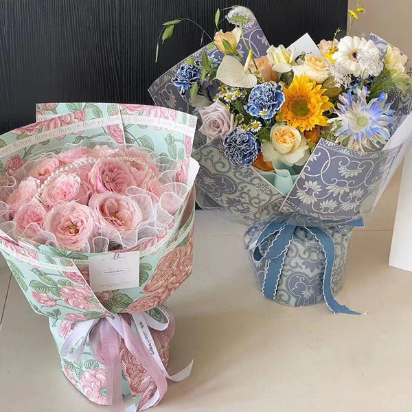 Waterproof Floral Print Wrapping Paper Pack 20 (30x48cm)