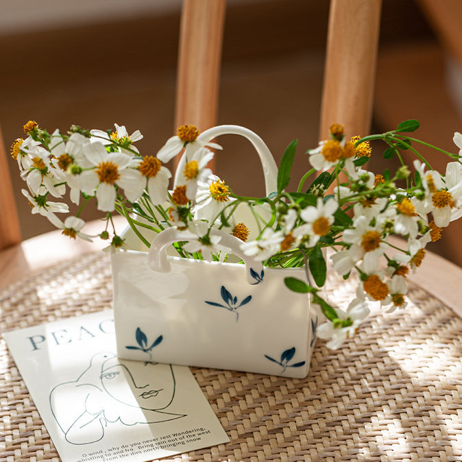 Blue and White Handbag Porcelain Vase