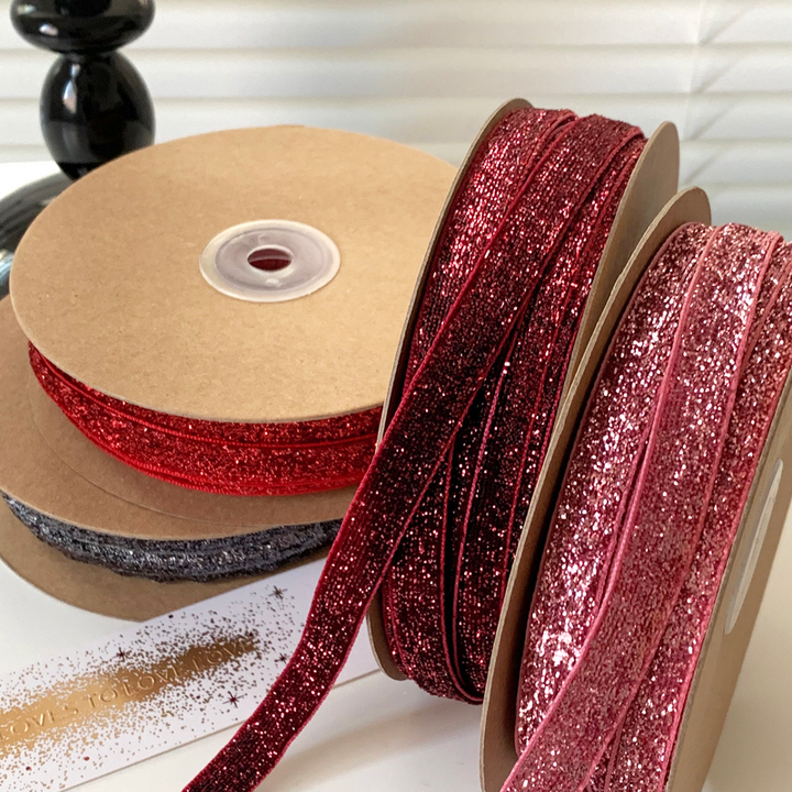 Glitter Sequins Velvet Ribbon (10mmx20m)