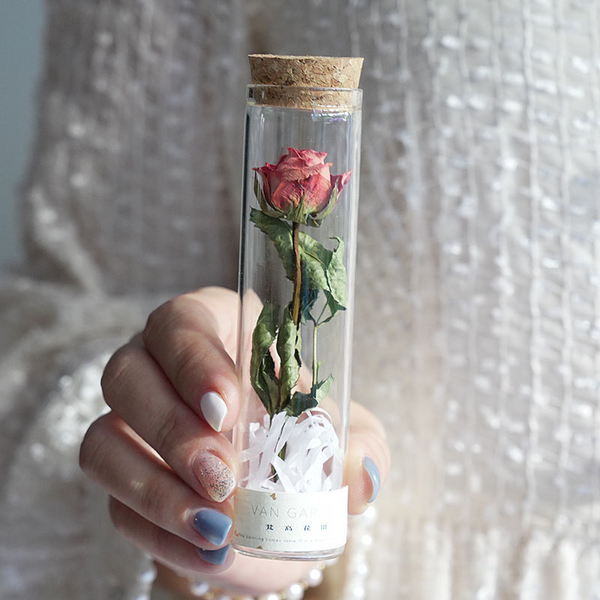 Dried Preserved Flower In Glass Test Tube