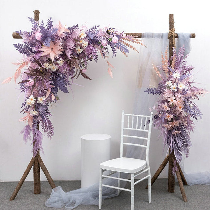 Purple Triangular Hanging Flower for Wedding Party Decor Proposal