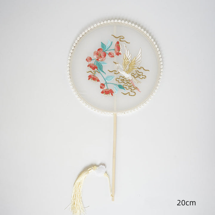 Chinese Embroidery Pearl Fan, perfect as floral supply.