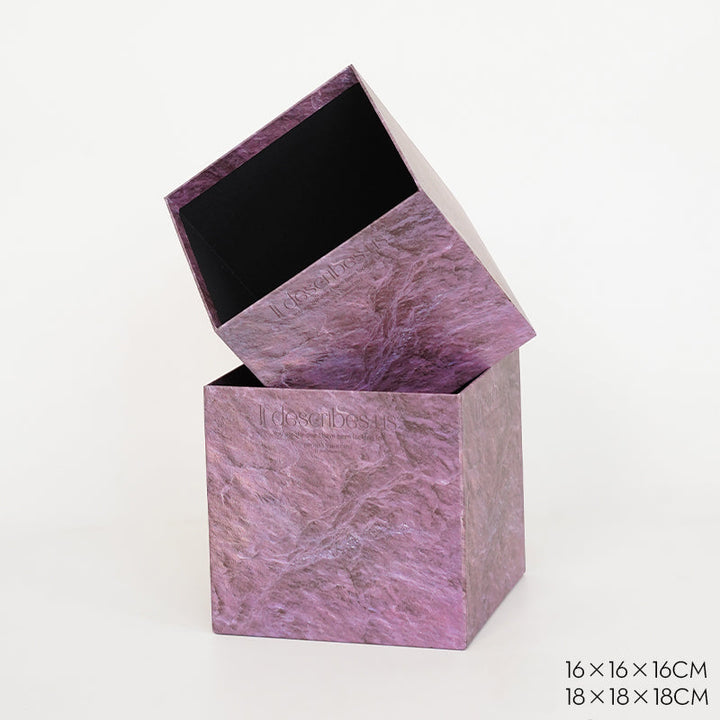 Purple Square Flower Gift Box Pack 2