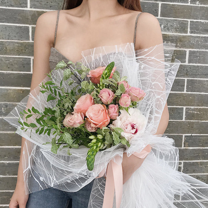 Lace Wrapping Korean Style Flower Packaging Tulle Roll (50cmx5Yd)