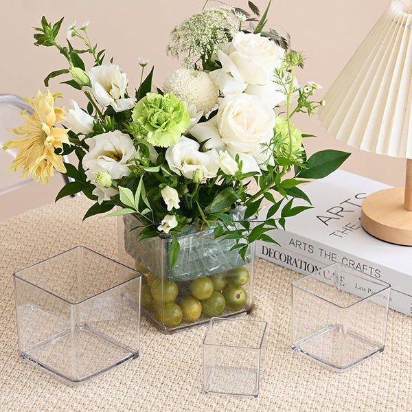 Square Acrylic Transparent Flower Vase