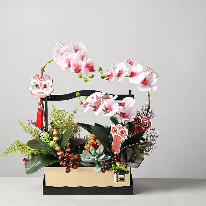 Chinese New Year Flower Arrangement Container Basket