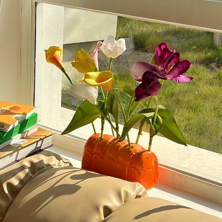 Toast Bread Shape Unique Ceramic Flower Vase