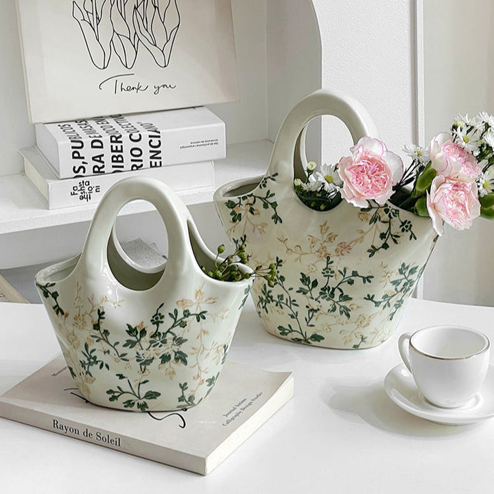 Elegant Handbag-Shaped Ceramic Vase