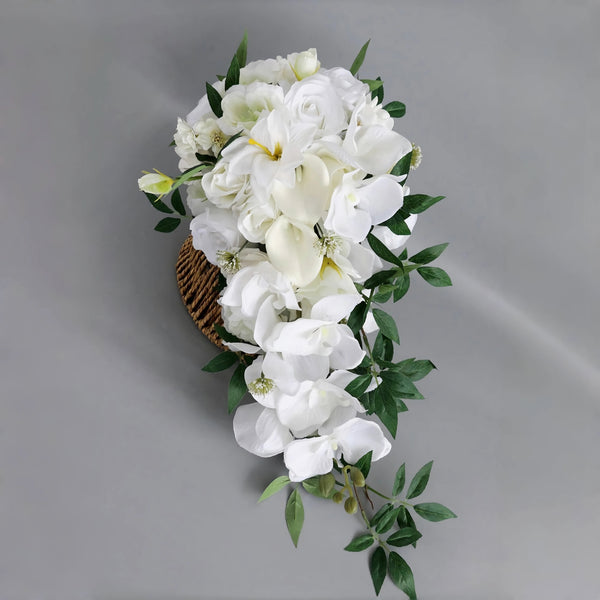 Pristine White Cascade Bridal Bouquet