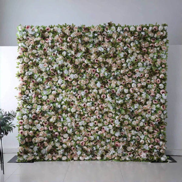 Elegant blush floral wall decor with soft pink roses and greenery.
