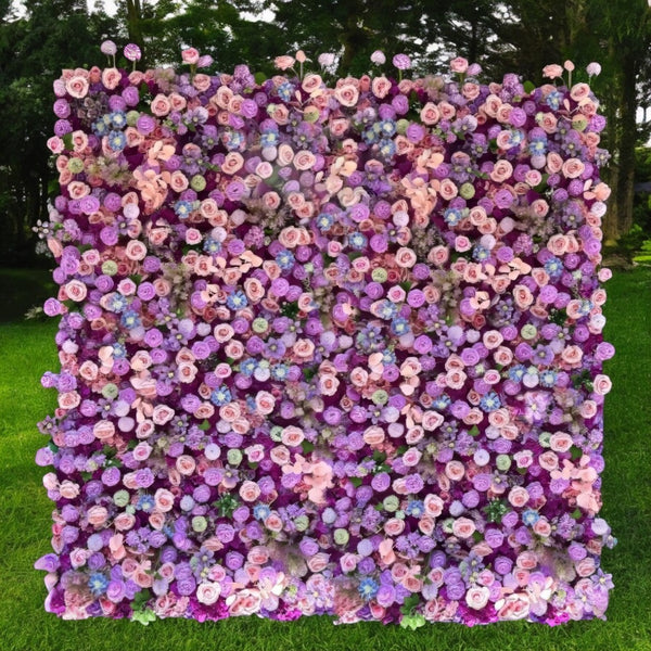3D Flower Wall - Violet Dream Floral Wall Backdrop