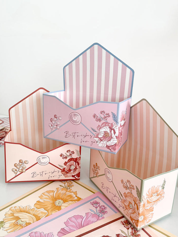 Mother's Day Striped Floral Envelope Gift Box Pack 5