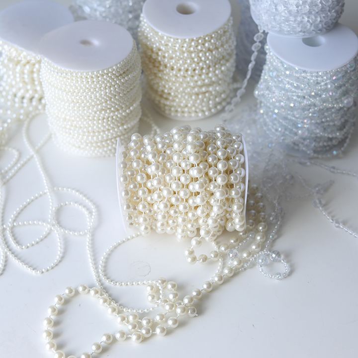 Pearl Chain Ribbon Flowers Bouquet Packaging Material