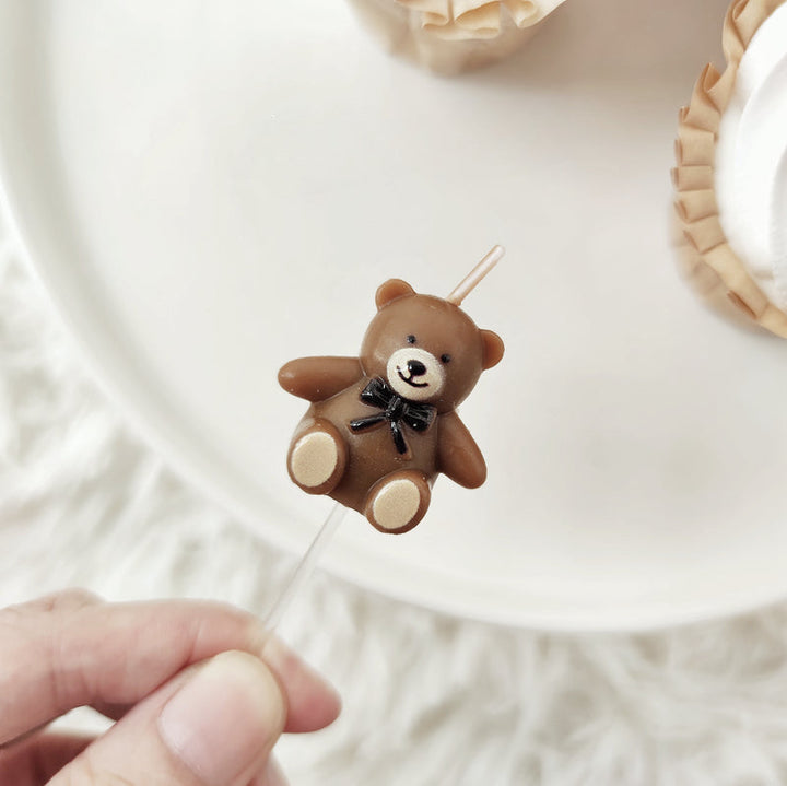 Teddy Bear Birthday Candle Cake Topper